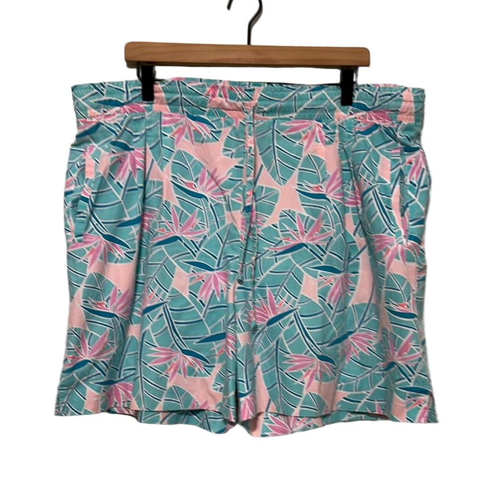 Vintage 1987 Pink and Blue Bermuda Mom Shorts with Floral Print XL